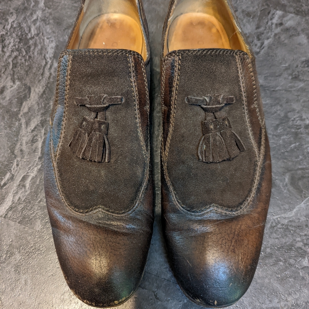 Men's retro early 2000's brown Gucci loafers